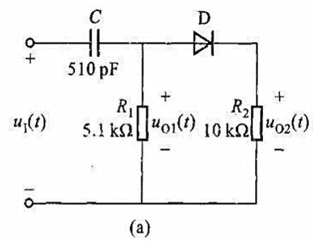 电路如图 2. 42（a)（教材图2.32（a))所示,已知R1=5.1 kΩ,R2 =10 kΩ,