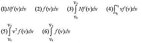 已知f（v)是气体速率分布函数。N为总分子数，n为单位体积内的分子数，。试说明以下各式的物理意义。已
