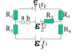 一电路如附图所示，已知ε1=12伏特,ε2=9伏特,ε3=8伏特，r1=r2=r3=1欧，R1=R3