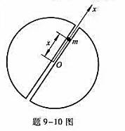 设地球是一个半径为 R的均匀球体，密度P=5.5x103kg· m-3，现假定沿直径凿通-条隧道，有