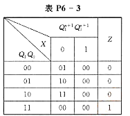已知一Moore型时序逻辑电路的状态表如表P6-3所示，试画出该时序电路的状态图。请帮忙给出正确答案
