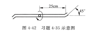图4-42所示为一有对称臂的洒水器,设总体积流量为5.6X10^-4m^2/s,喷嘴面积为0.93c