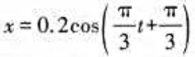 一质点作简谐振动,其运动方程为 ,式中x的单位为m，t的单位为s.试用旋转矢量法求出质点由初始状一质