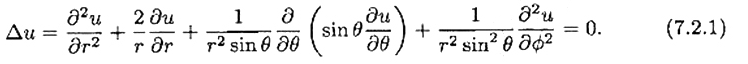 证明三维Laplace方程在球坐标变换τ=rsinθcosφ，y=rsinθsinφ，z=rcosθ