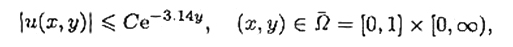 设且满足  并且当y→+∞时，u（x，y)→0对x∈[0，1]一致地成立.证明  其中C>0为常数.
