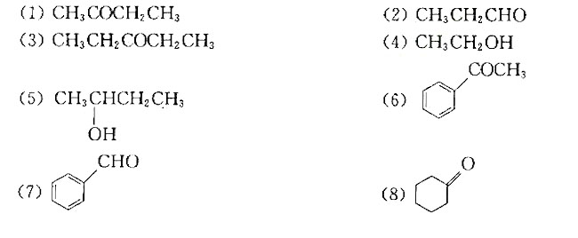 下列化合物中哪些能发生碘仿反应？哪些能和饱和NaHSO3水溶液加成？并写出反应产物。请帮忙给出正确答