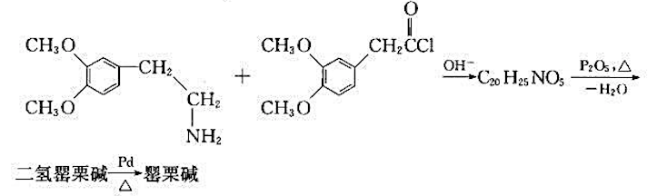 罂栗碱已用下列步骤合成,请写出每一步反应所得产物的构造式。