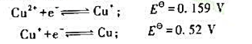 已知下列电对的 值:和CuCl的溶度积常数 ,试计算:（1)Cu+在水溶液中发生歧化反应的平衡常数: