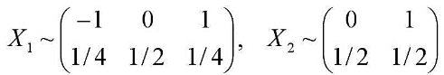 已知随机变量X1，X2的分布律为：且P{X1X2=0}=1，求X1和X2的联合概率分布已知随机变量X