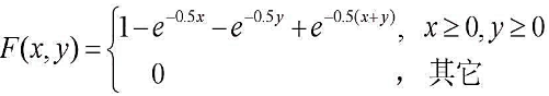 已知连续型随机变量X，Y的联合分布函数为求：（1)（X，Y)的边缘分布函数;（2)X，Y皆大于0.1