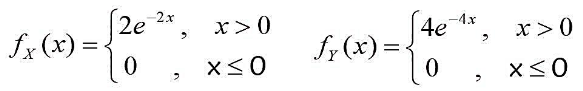 设随机变量X，Y的概率密度分别为（1)求E（X+Y)，E（2X-3Y2);（2)当X，Y相互独立时，