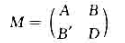 如图所示，设是n级正定矩阵，其中A是r级矩阵。证明|M|≤|A||D| （9)并且等号成立当且仅当B