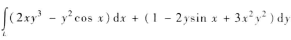 利用格林公式,计算下列曲线积分:（1),其中L为三顶点分别为（0,0),（3,0)和（3,2)的三角