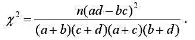 按有无特性A与B将n个样品分成四类，组成2x2列联表：其中n=a+b+c+d，试证明此时列联表独立性