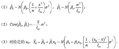 线性回归模型中参数β0， β1和随机变量Y的最小二乘估计的分布为线性回归模型中参数β0， β1和随机