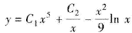 验证：（1)（C1，C2是任意常数)是方程y"-3y”+2y=e5x的通解;（2)（C1，C2验证：