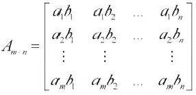 设a i（i= 1,2,... ,m)不全为零，b j （j= 1,2,...,n)不全为零,且 ,