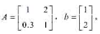 已知线性方程组Ax=b,其中（1)讨论用雅可比迭代和高斯-赛德尔选代求解时的收敛性。（2)若有选代公