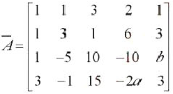 解 第二组的4道题.（1)讨论矩阵 的秩.（2)讨论方程组a, b取何值时无解，有解？有解时何时有惟