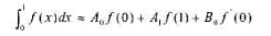 求积公式已知其余项R[f]=kf（3)（ξ)，ξ∈（0,1)，确定求积系数A0，A1，B0，是求积公