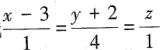 求过点（1,0,-2)且与平面3x+4y-z+6=0平行，又与直线垂直的直线方程。求过点(1,0,-
