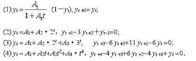 验证下列函数是所给差分方程的解（其中A1,A2,A3,A4均为任意常数):验证下列函数是所给差分方程