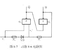 试分析图8-7所示逻辑电路的逻辑功能,并定性地画出工作波形图.讨论R、R用值大小对该电路的逻辑功能有