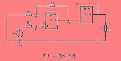 电路如图5-4所示，已知R1=10kΩ，R2=5kΩ，R3=50kΩ，RL=4kΩ，u1= 1.8 