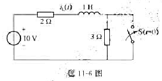 如题11-6图所示电路，换路前已达稳态，t=0时开关闭合。用运算法求t≥0时的电感电流iL（t)。如