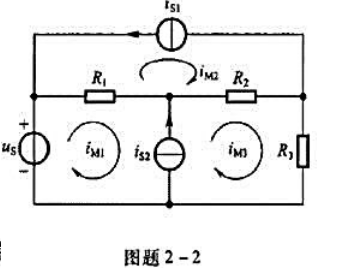 图题2-2所示电路中若R1=1Ω、R2=3Ω、R3=4Ω、is1= 0、is2=8A、us=24V，