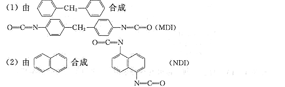 下列异氰酸酯是除TDI外较常用的聚氨酯原料，试由指定原料合成之。