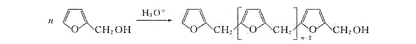 糠醇在酸催化下可发生聚合生成糠醇树脂。试写出该反应的机理：