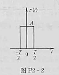 求图P2-2所示的单个矩形脉冲(函数)的频谱(密度)、能量谱密度、自相关雨数及其波形、信号能量。请帮