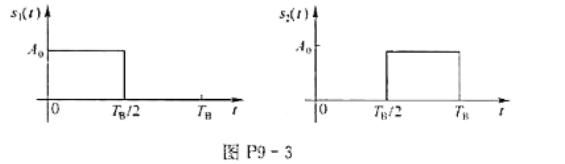 设接收机输入端的二进制信号码元s1（t)和s2（t)的波形如图P9-3所示.输入高斯白噪声的双设接收