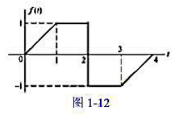 已知/（t)的波形如图1-12所示，令r（t)=tu（t).（1)用u（t)和r（t)表示f（t);