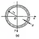 开口薄壁圆环形截面如习题4-37图（a)所示。已知横截面上剪力FS的作用线平行于截面的y轴，试仿照开