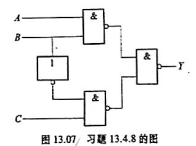 图13.07所示组合电路的逻辑式为（).（1)（2)（3)图13.07所示组合电路的逻辑式为().(