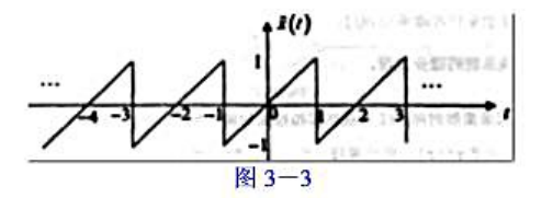 实周期信号x（t)的波形如图3-3所示，试写出其傅里叶级数展开式的三角级数表达式。实周期信号x(t)
