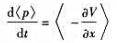 计算d（p)/dt.式1.32（或式1.33的第一部分)和式1.38是恩费斯脱[Ehrenfest]