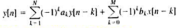 一个因果非理想低通滤波器设计成具有频率响应H（ejω)，关联该滤波器输入x[n]和输出y[n]的差分