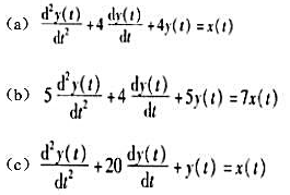 对于因果稳定线性时不变系统，确定下列各二阶微分方程的单位冲激响应是否为欠阻尼、过阻尼或临界阻尼的。请