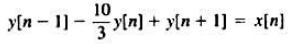 考虑一个离散时间线性时不变系统，其输入x[n]和输入y[n]的差分方程为该系统是稳定的，求单位脉冲考