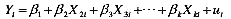 正交解释变量。假设在如下模型中：从x2到xt各不相关。这样的变量叫做正交变量（orthogona正交