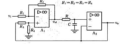下图是另一种积分电路，称为自举积分电路.试分析该电路的工作原理，写出输出电压的表达式。请帮忙给出正确