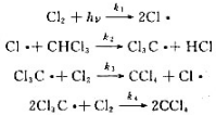 氯仿的光氯化反应的速率方程为:为解释此速率方程,曾提出如下机理;试按此机理推导速率方程,从氯仿的光氯