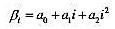 考虑如下的分布滞后模型：。假定βt可适当地用二次多项式表达如下：。如果你想施加约束β0=β考虑如下的