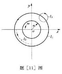设流速场为如题[11]图所示.试求:（1)确定有旋与无旋运动区域;（2)求沿曲线l1、l2和l3的环