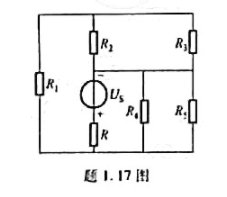 题1.17图所示电路中,电源电压US=24V,R1=20Ω,R2=30Ω,R3=15Ω,R4=25Ω