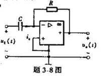 题3-8图所示电路中的运算放大器是一个理想模型,试证明请帮忙给出正确答案和分析，谢谢！