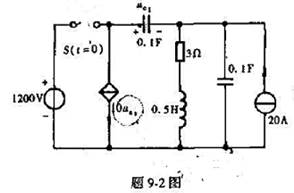 题9-2图所示电路在t＜0时处于稳定状态,t=0时闭合开关S.试画出S闭合后的复频域电路模型.请帮忙